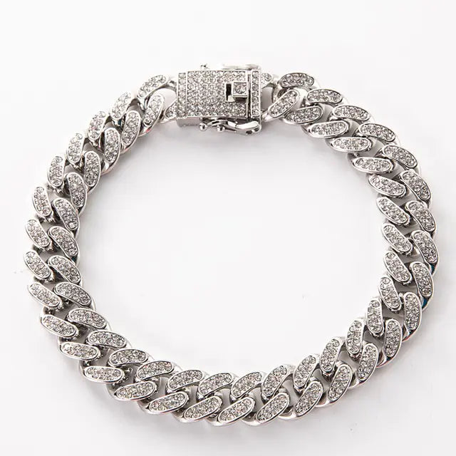 Miami Curb Rhinestone Bling Bracelet