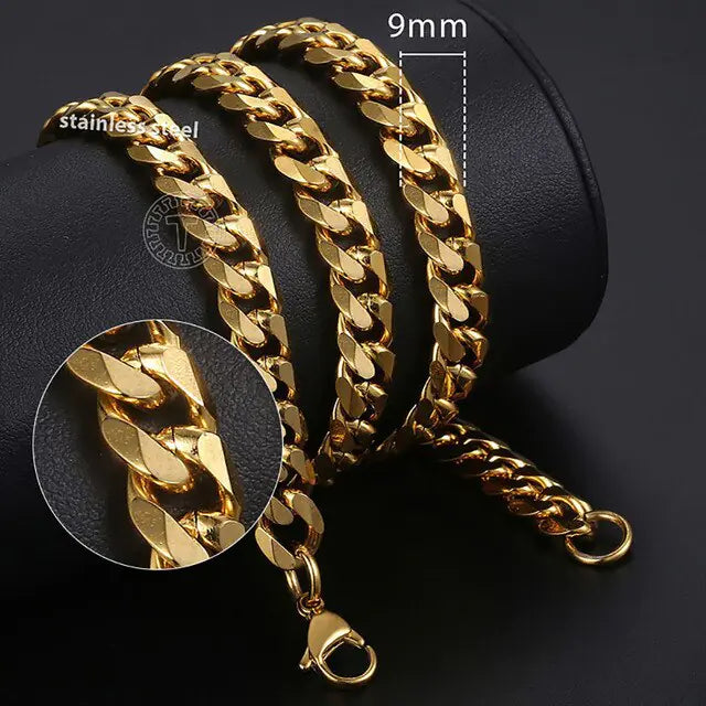 Hip Hop Stainless Steel Curb Cuban Link Necklace