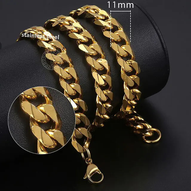 Hip Hop Stainless Steel Curb Cuban Link Necklace