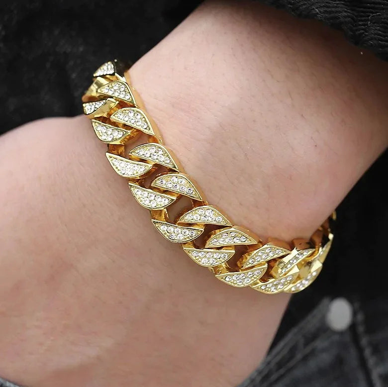 Gold Miami Curb Chain Bracelet