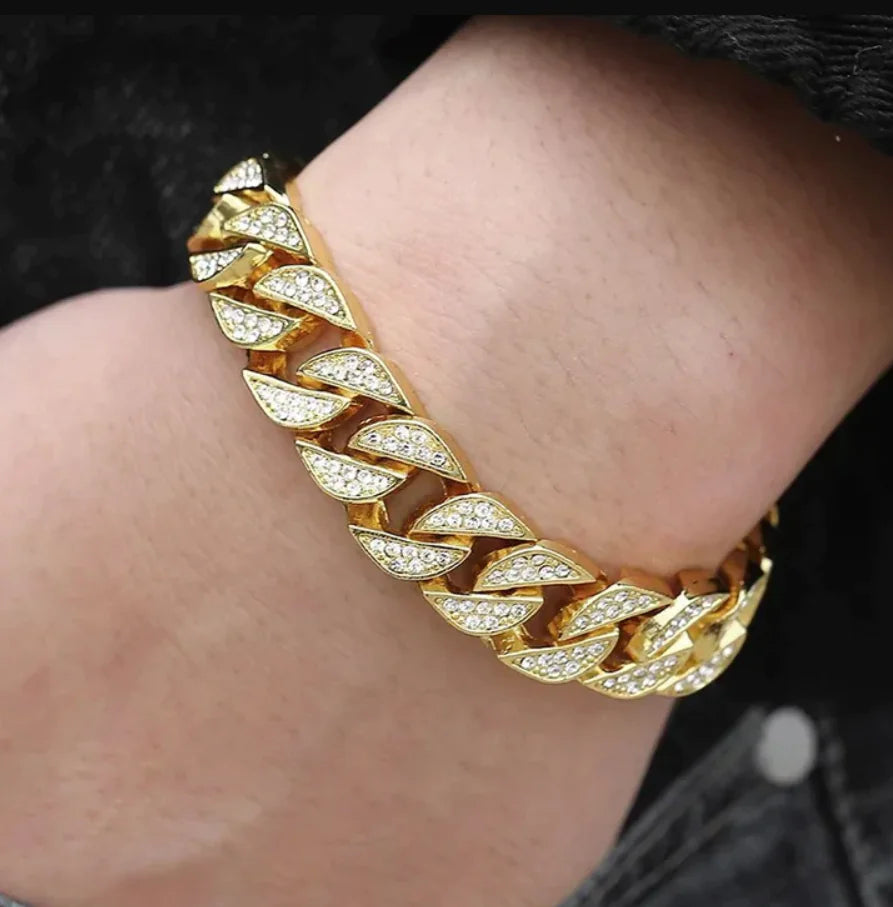 Gold Miami Curb Chain Bracelet