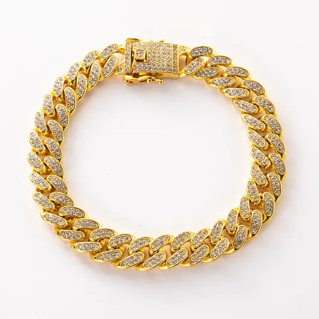 Miami Curb Rhinestone Bling Bracelet