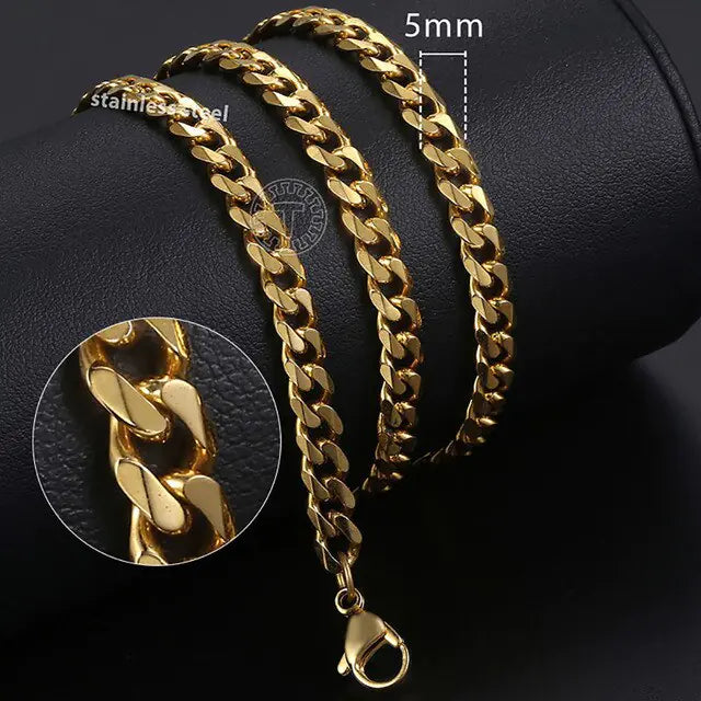 Hip Hop Stainless Steel Curb Cuban Link Necklace